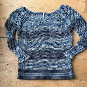 Free People Blue Knit Women's Sweater